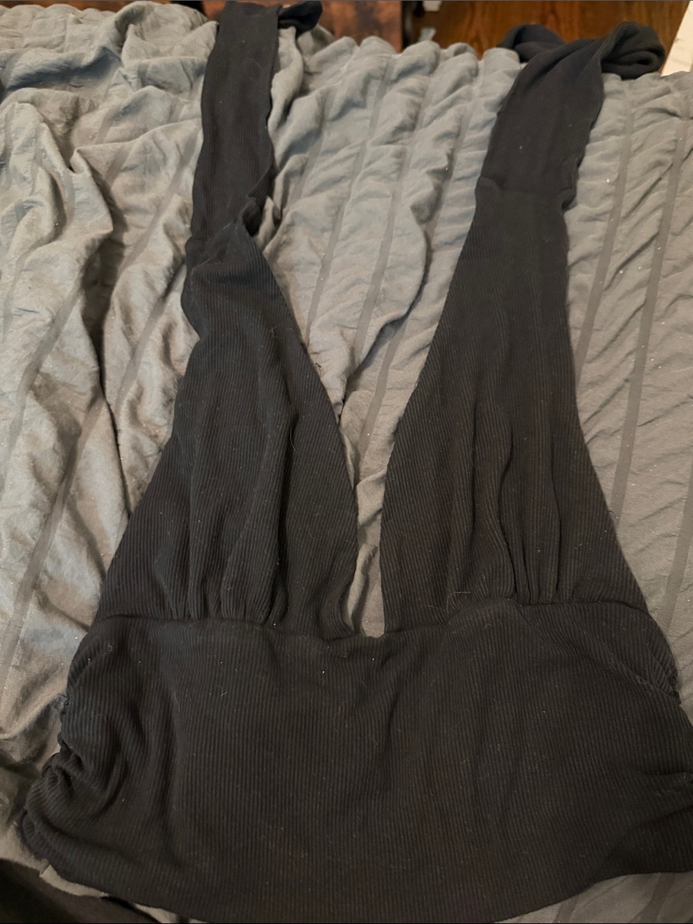 Black adjustable halter top